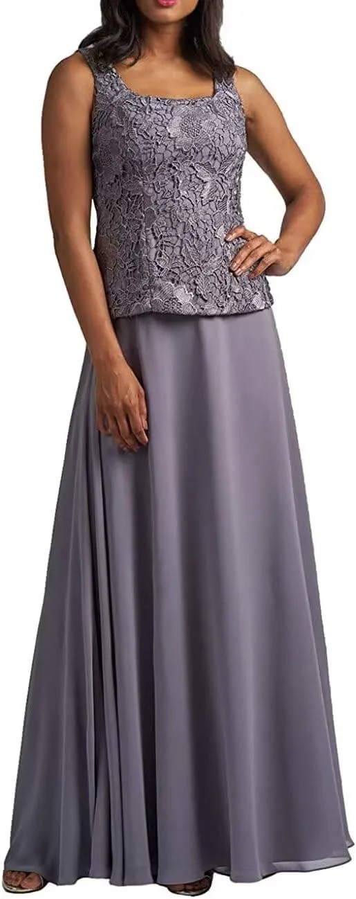 2 Piece Mother of The Bride Dresses with Jacket Plus Size Formal Suit Set Mom Wedding Guest Dresses PT047