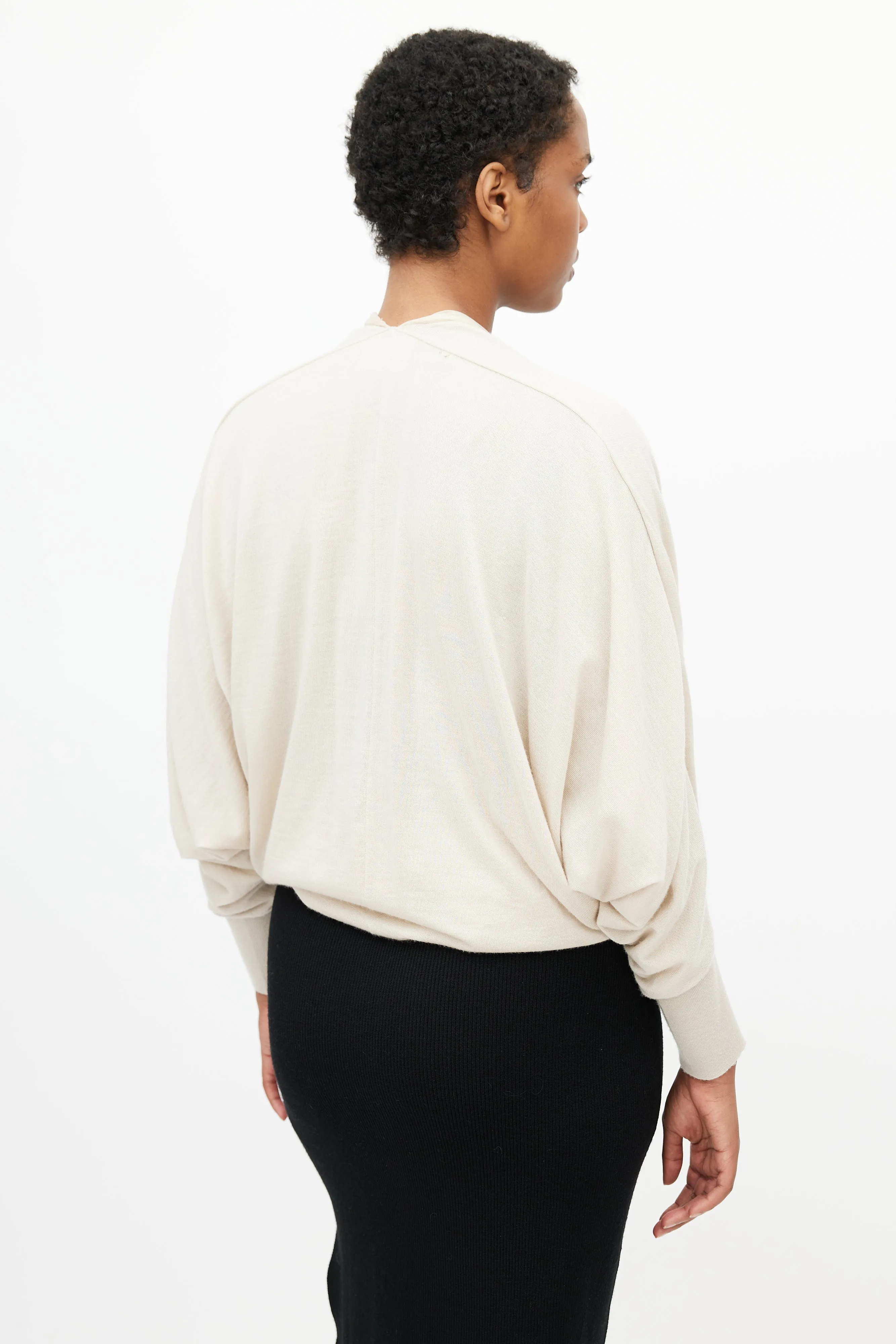 Beige Knit Flower Shrug