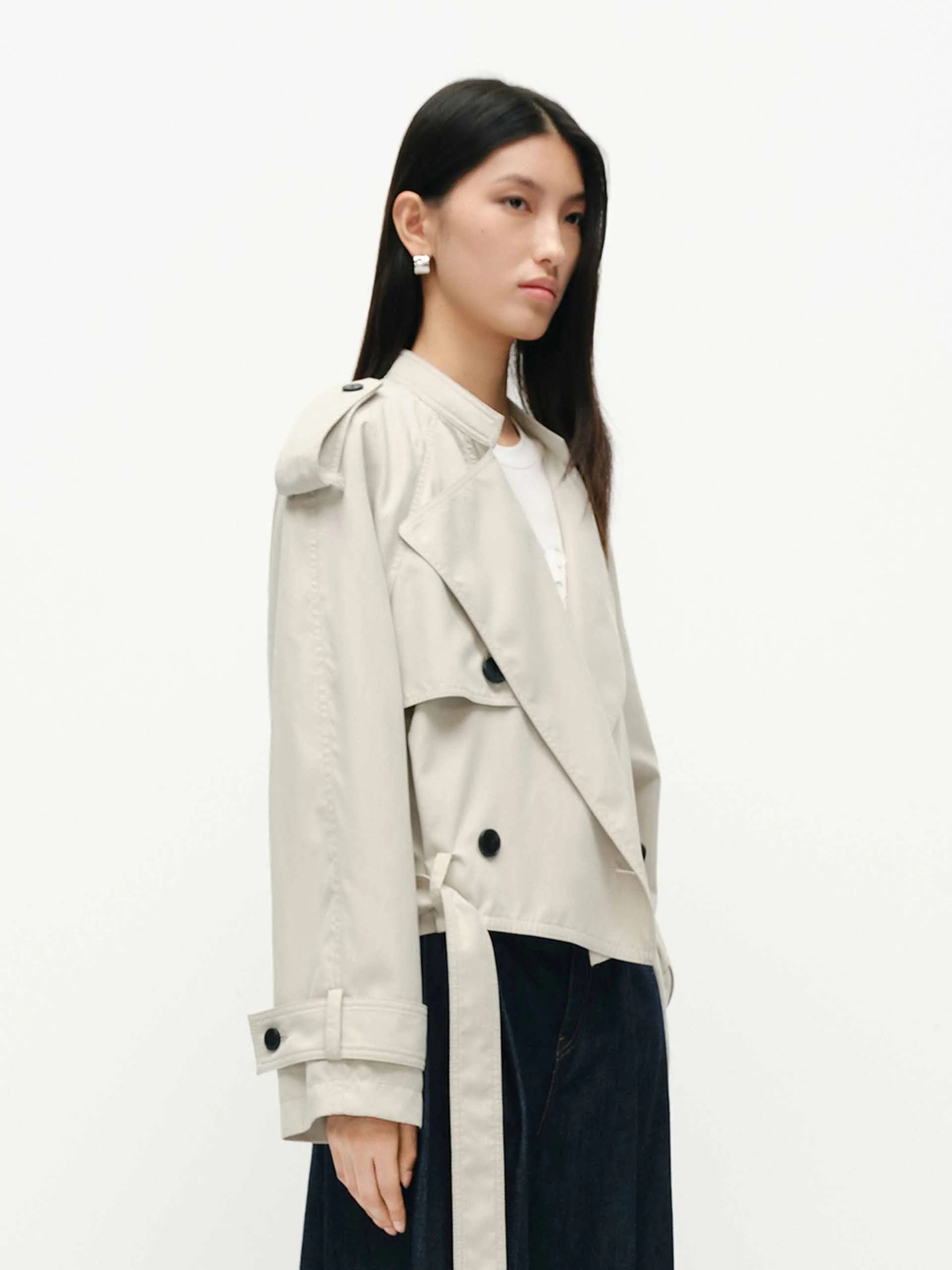 Belted Hem Loose Jacket