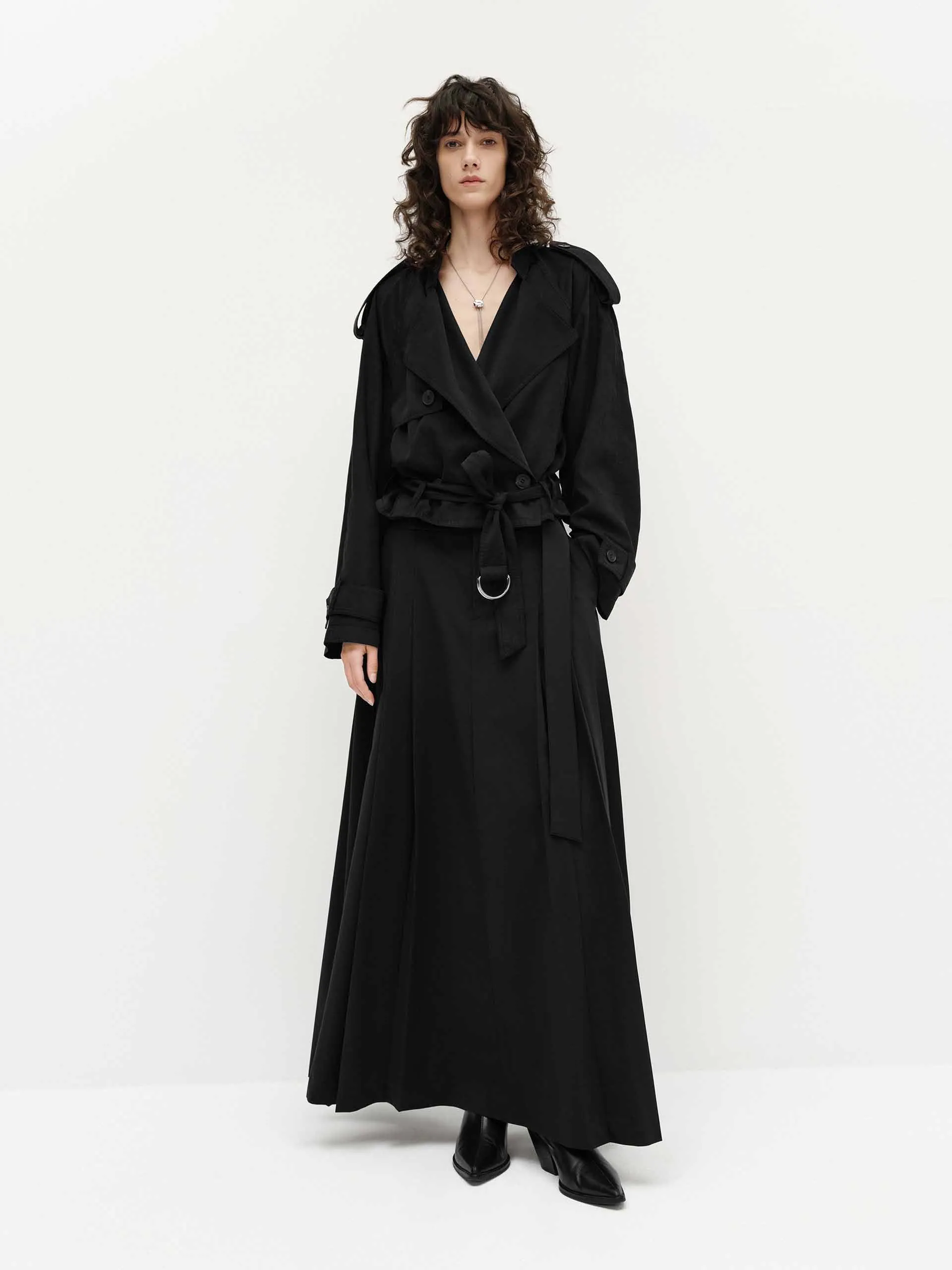 Belted Hem Loose Jacket