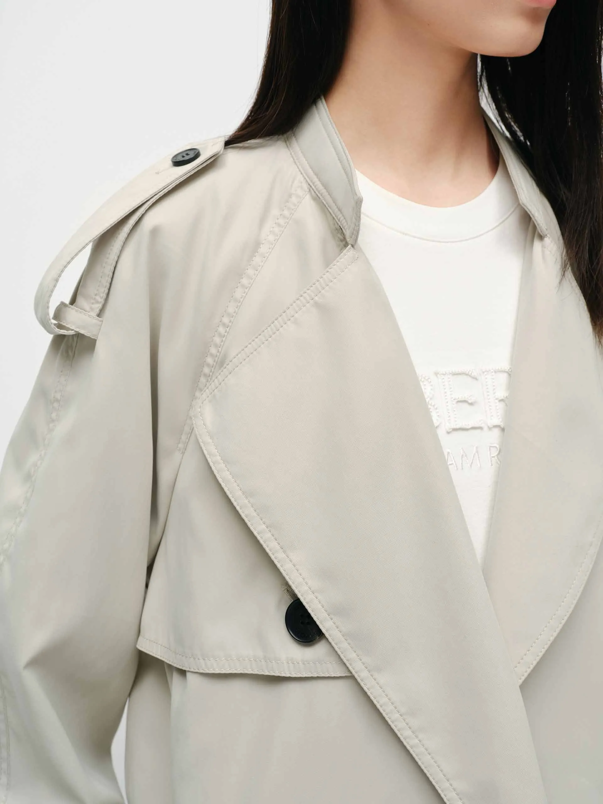 Belted Hem Loose Jacket
