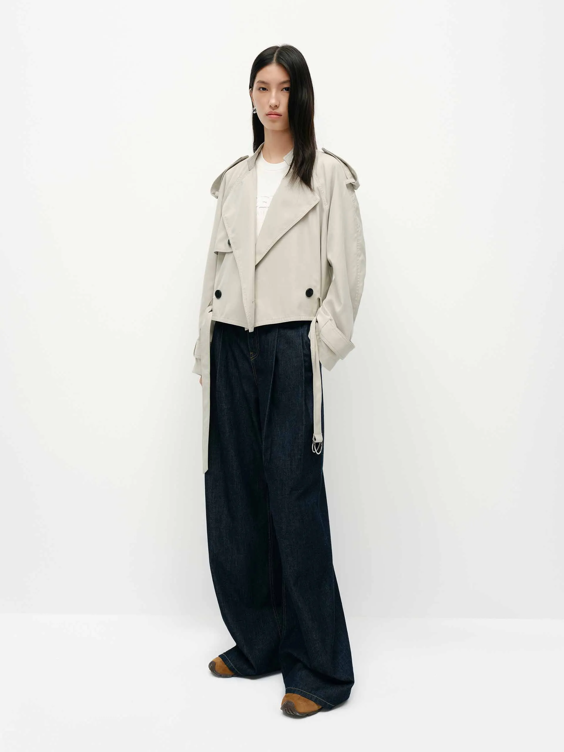 Belted Hem Loose Jacket