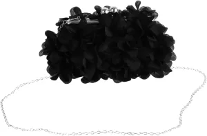 BESTYASH Flower Party Bag Cute Even Bachelorette Bags for Women Sparkly Messenger Navy Satin Wedding Trendy