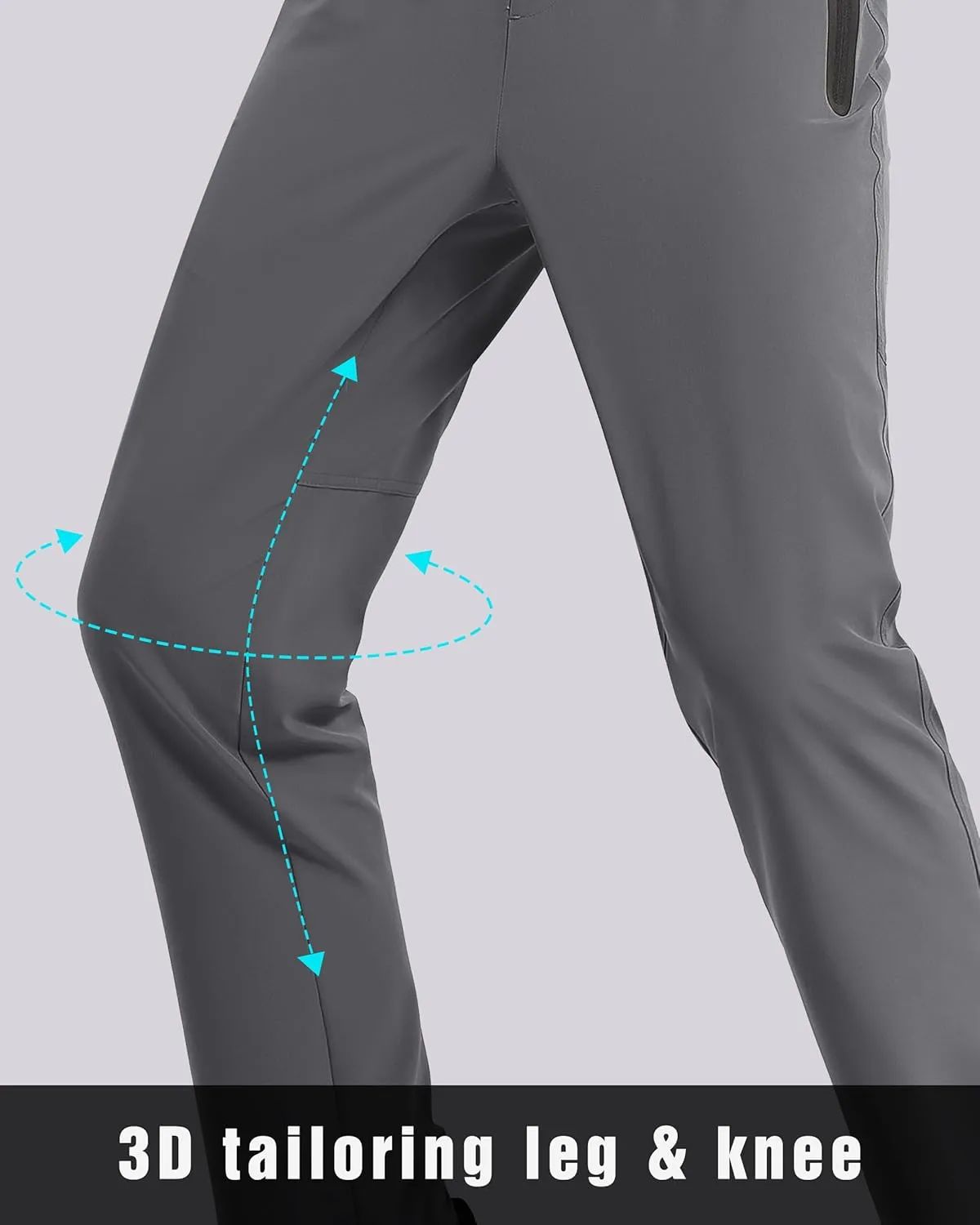 BIYLACLESEN Men's Running Pants Lightweight Quick Dry Hiking Jogger Sweatpants Zipper Pockets