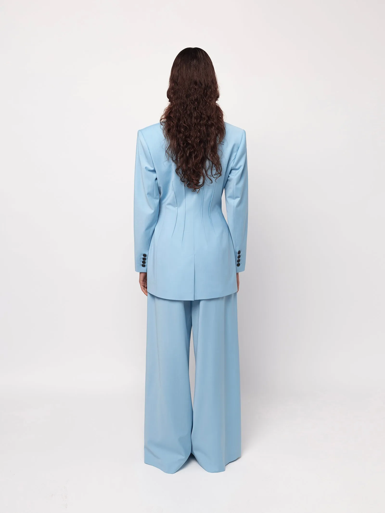 Blue tailored wool blazer