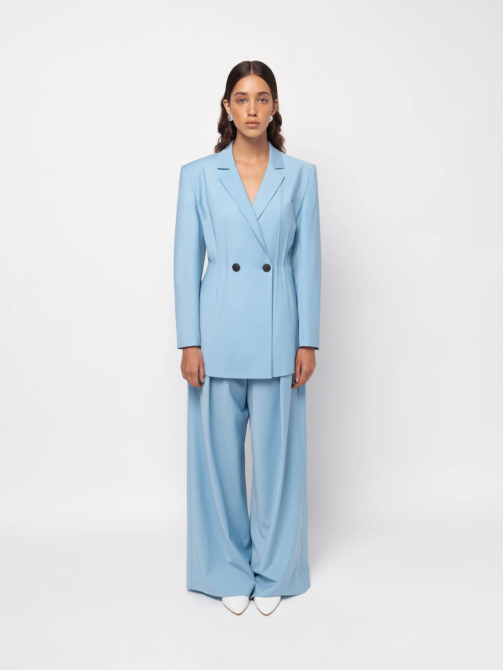 Blue tailored wool blazer