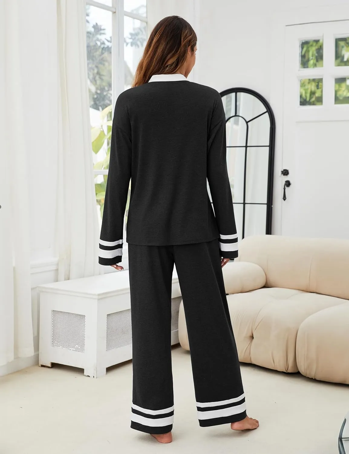BMJL Womens Pajamas Set Two Piece Long Sleeve Button Down Nightgowns Pj Sets Fall Outfit 2024