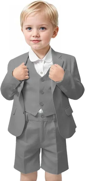 Boys Formal Suit Piece Slim Fit Boys Suit Tuxedos for Wedding Short Pants Suits for Teens Homecoming