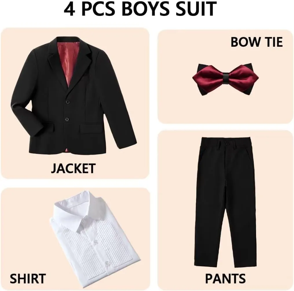 Boys Formal Suit Set Complete Outfit Slim Fit Tuxedo for Boy
