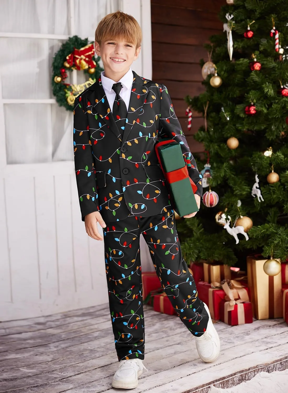 Christmas Boys Ugly 3 Piece Suits with Jacket, Pants & Tie 5-14 Years