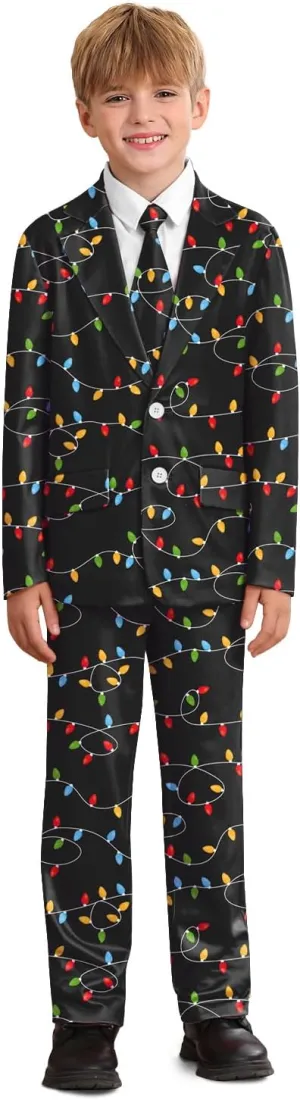 Christmas Boys Ugly 3 Piece Suits with Jacket, Pants & Tie 5-14 Years