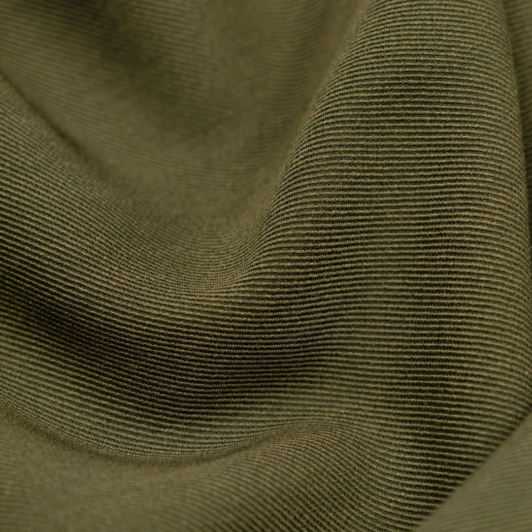 Deadstock Viscose Wool Twill Suiting - Caper