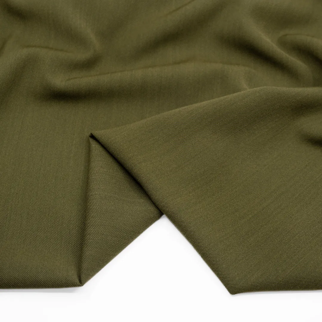 Deadstock Viscose Wool Twill Suiting - Caper