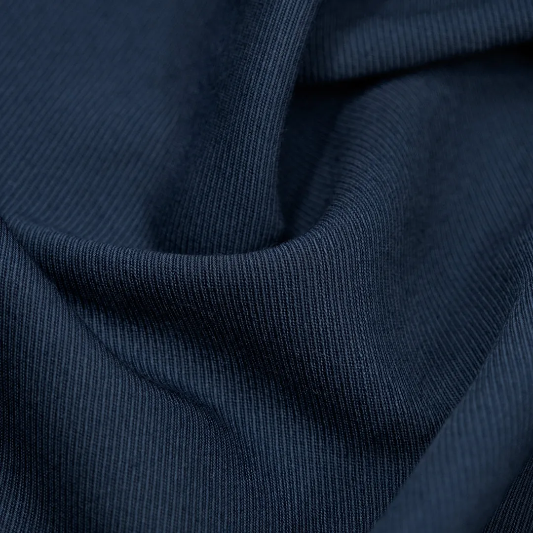 Deadstock Wool Viscose Twill Suiting - Deep Ocean