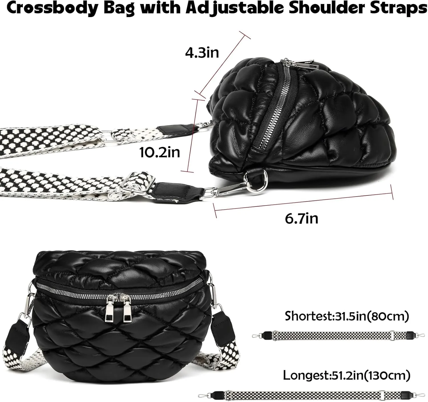 Eslcorri Crossbody Bags for Women - Fashion Sling Purse Shoulder Bag Fanny Pack Leather Causal Chest Bum Bag Cross Body Purse