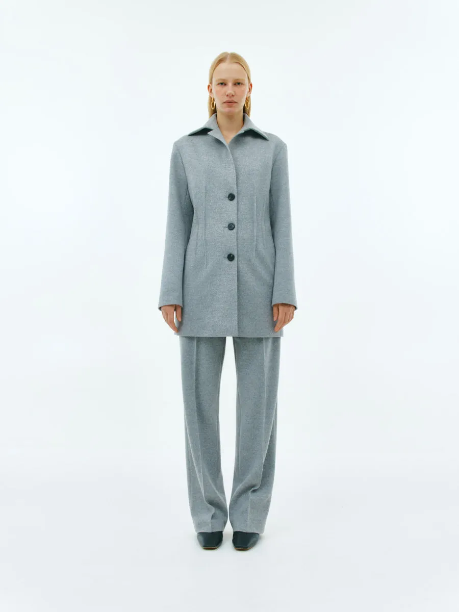 Grey tailored cashmere blazer