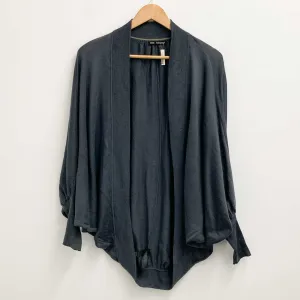 M&S Autograph Cardigan Size 8-10 Dark Grey Batwing Sleeve Open Front