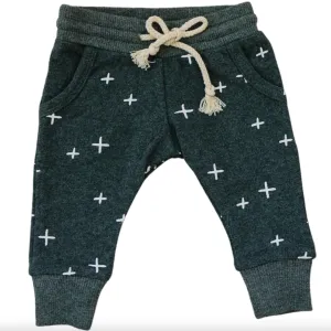 Mebie Baby - X's French Terry Joggers in Charcoal