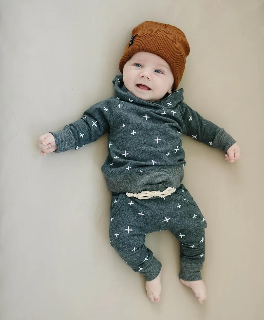 Mebie Baby - X's French Terry Joggers in Charcoal