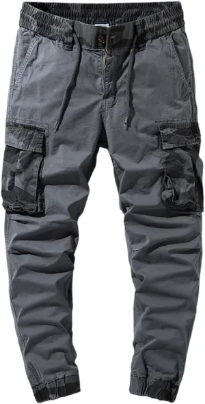 Mens Cargo Pants Relaxed Fit Casual Hiking Pants Workout Joggers Stretch Outdoor Twill Track Sweatpants Multi Pockets