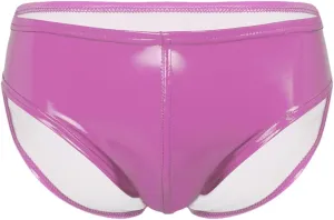 Men's Sexy Solid Color Patent Leather Briefs Low Waist Elastic Waistband Shorts Hot pnnrk XL