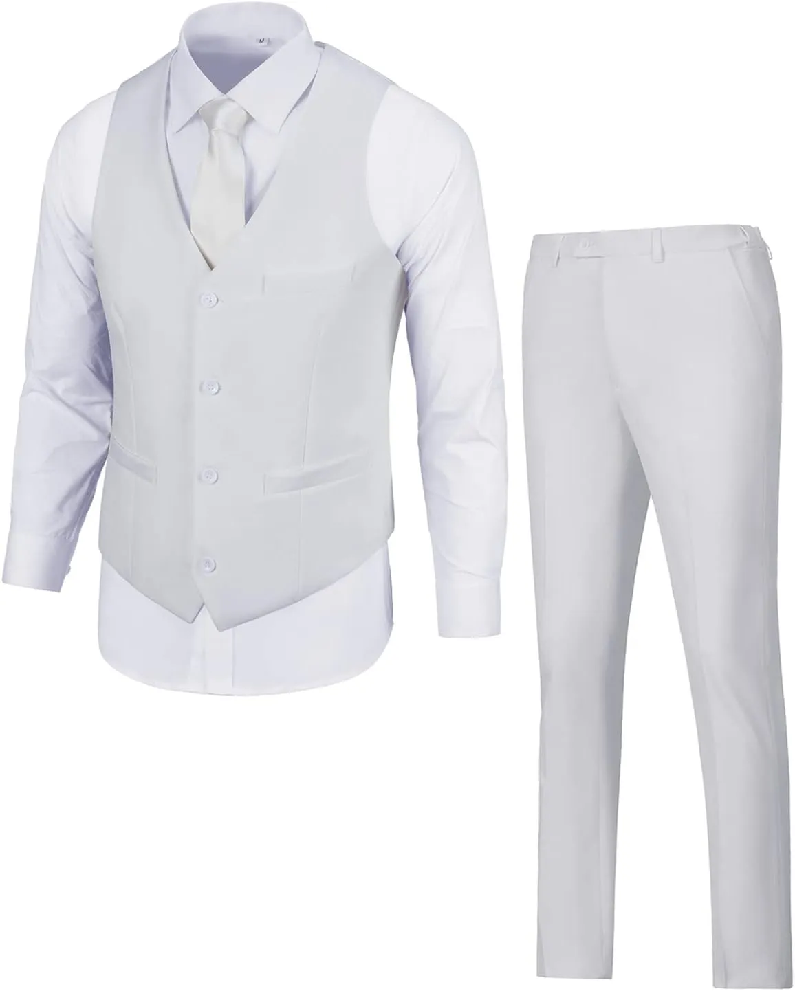 Men's Suit 2 Piece Vest Set Slim Fit Dress Suit Casual Suit Waistcoat Pant