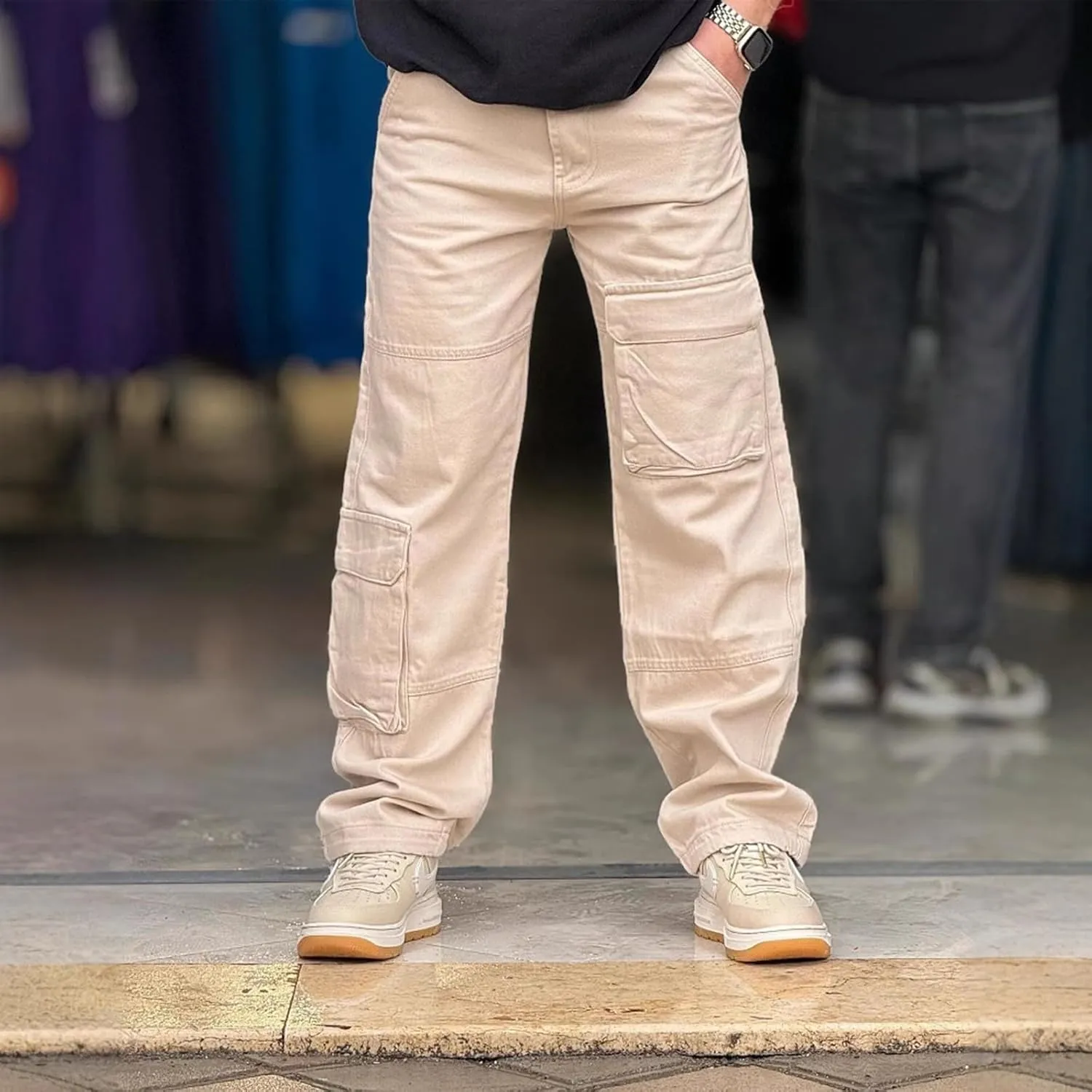 MIDOO Cargo Pants for Men Relaxed Fit Casual Drawstring Waist Joggers Lightweight Breathable Active Fishing Hiking Pants