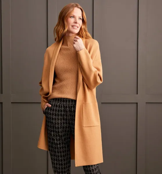 OPEN COATIGAN WITH PATCH POCKETS