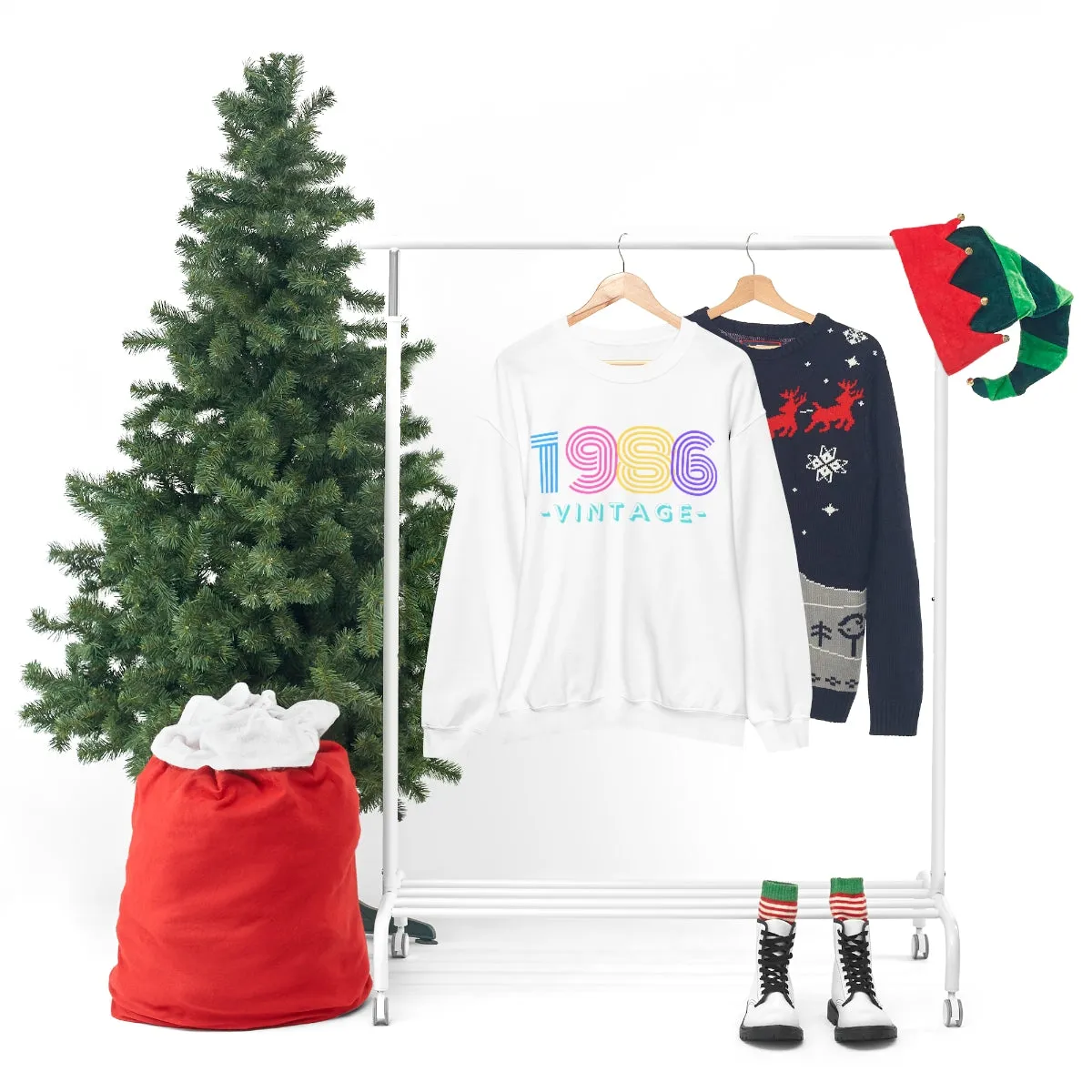 Personalized 1986 Vintage Retro Birthday or Special Date Crewneck Sweatshirt, Perfect Birthday Gift Sweatshirt, 80s style script