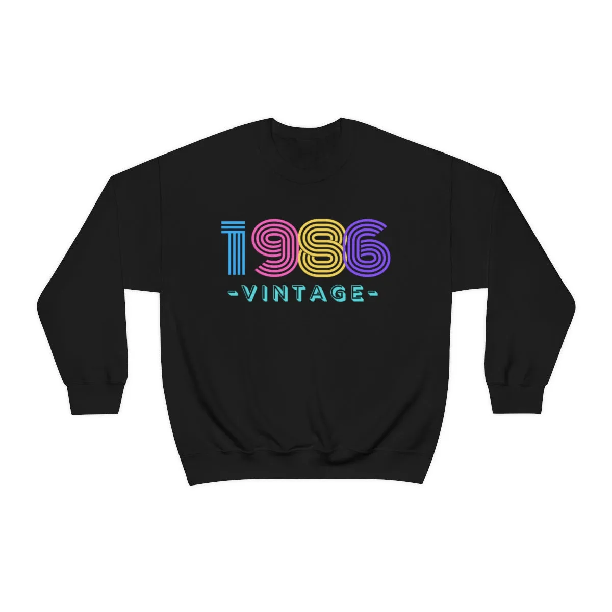 Personalized 1986 Vintage Retro Birthday or Special Date Crewneck Sweatshirt, Perfect Birthday Gift Sweatshirt, 80s style script