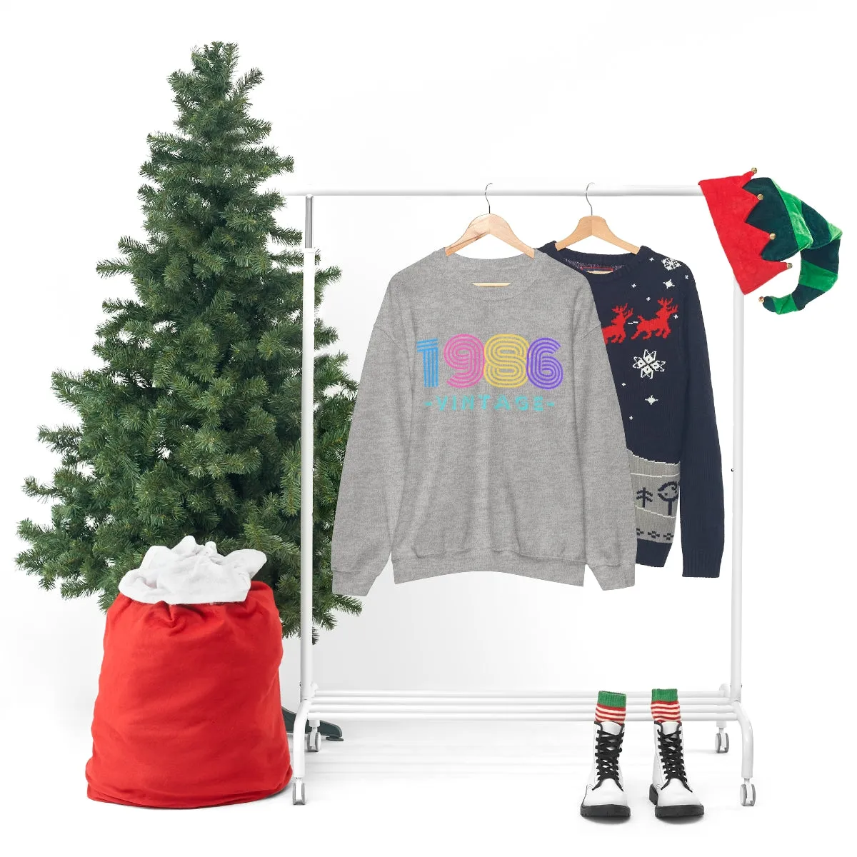 Personalized 1986 Vintage Retro Birthday or Special Date Crewneck Sweatshirt, Perfect Birthday Gift Sweatshirt, 80s style script