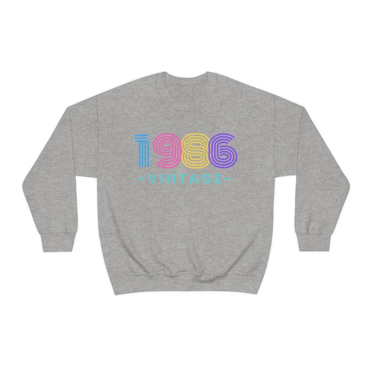 Personalized 1986 Vintage Retro Birthday or Special Date Crewneck Sweatshirt, Perfect Birthday Gift Sweatshirt, 80s style script