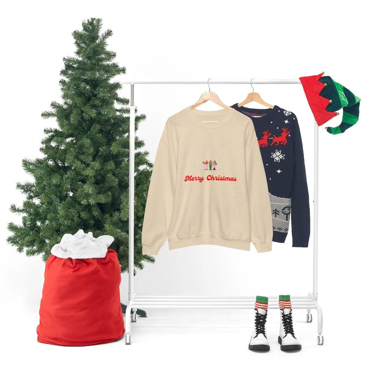 Pink Nutcracker Merry and Bright Minimalist Sweatshirt, Blue Nutcracker Sweatshirt, Trendy Christmas Sweatshirt, Pastel Xmas Crewneck