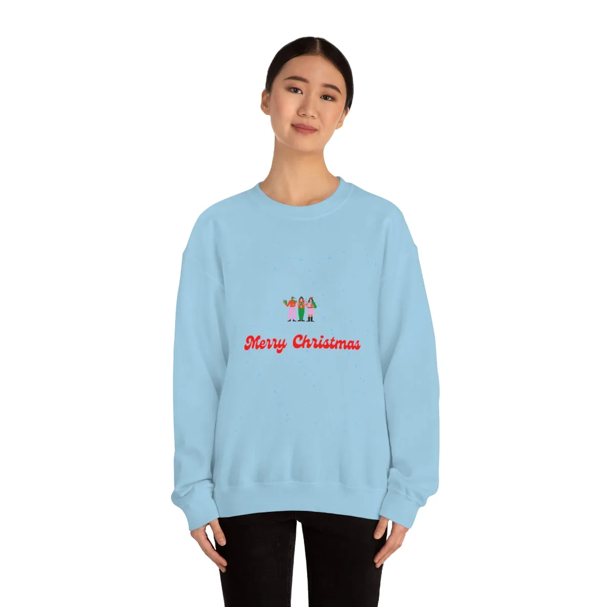 Pink Nutcracker Merry and Bright Minimalist Sweatshirt, Blue Nutcracker Sweatshirt, Trendy Christmas Sweatshirt, Pastel Xmas Crewneck