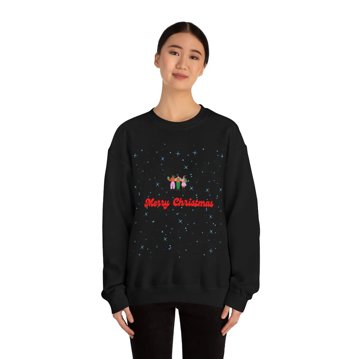 Pink Nutcracker Merry and Bright Minimalist Sweatshirt, Blue Nutcracker Sweatshirt, Trendy Christmas Sweatshirt, Pastel Xmas Crewneck
