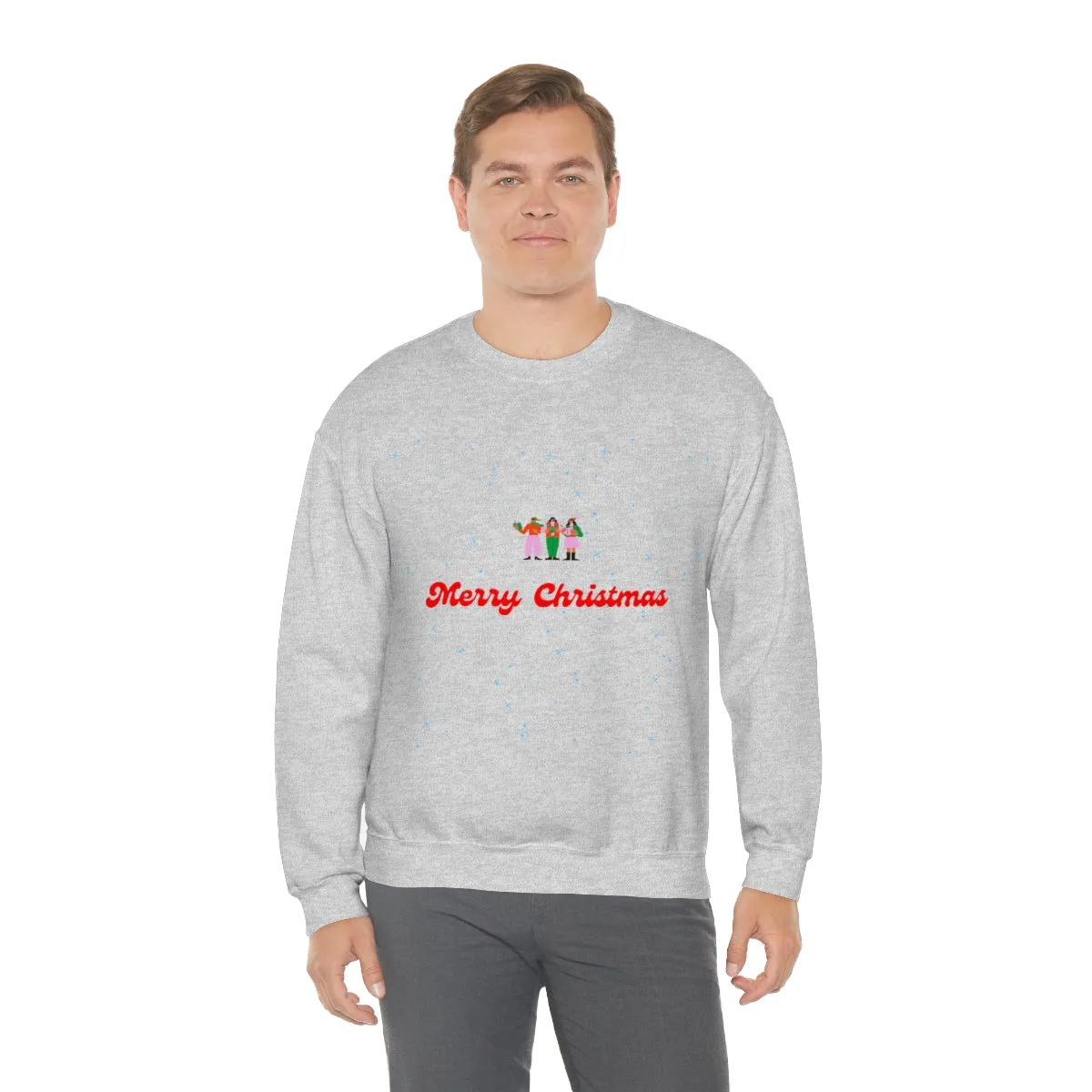 Pink Nutcracker Merry and Bright Minimalist Sweatshirt, Blue Nutcracker Sweatshirt, Trendy Christmas Sweatshirt, Pastel Xmas Crewneck