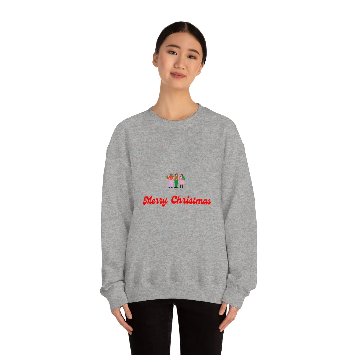 Pink Nutcracker Merry and Bright Minimalist Sweatshirt, Blue Nutcracker Sweatshirt, Trendy Christmas Sweatshirt, Pastel Xmas Crewneck