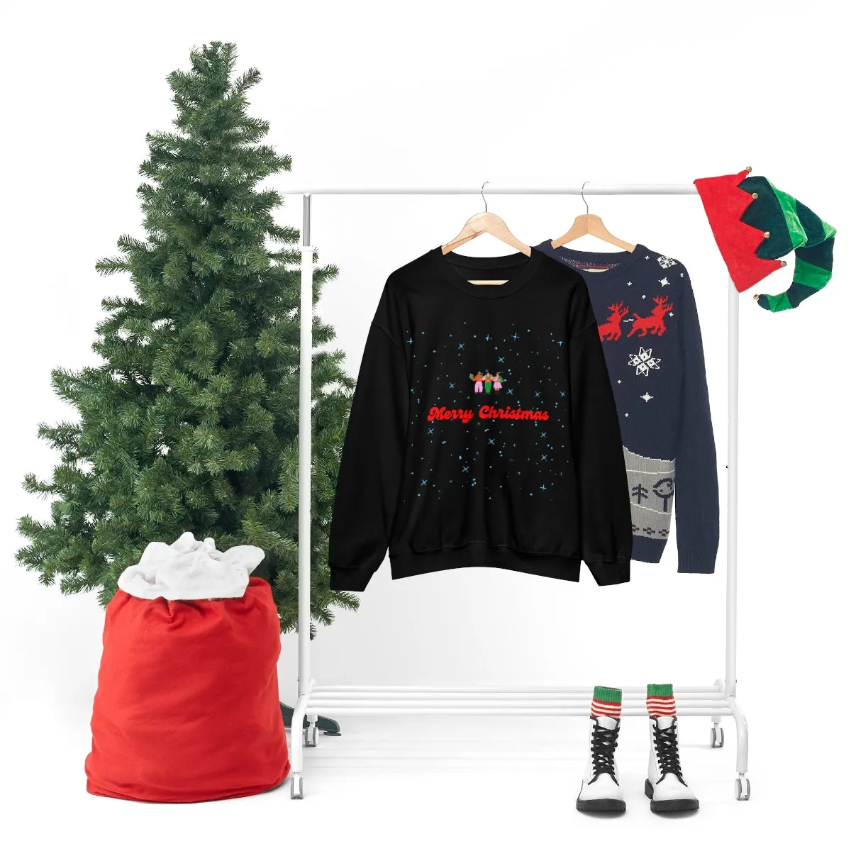 Pink Nutcracker Merry and Bright Minimalist Sweatshirt, Blue Nutcracker Sweatshirt, Trendy Christmas Sweatshirt, Pastel Xmas Crewneck