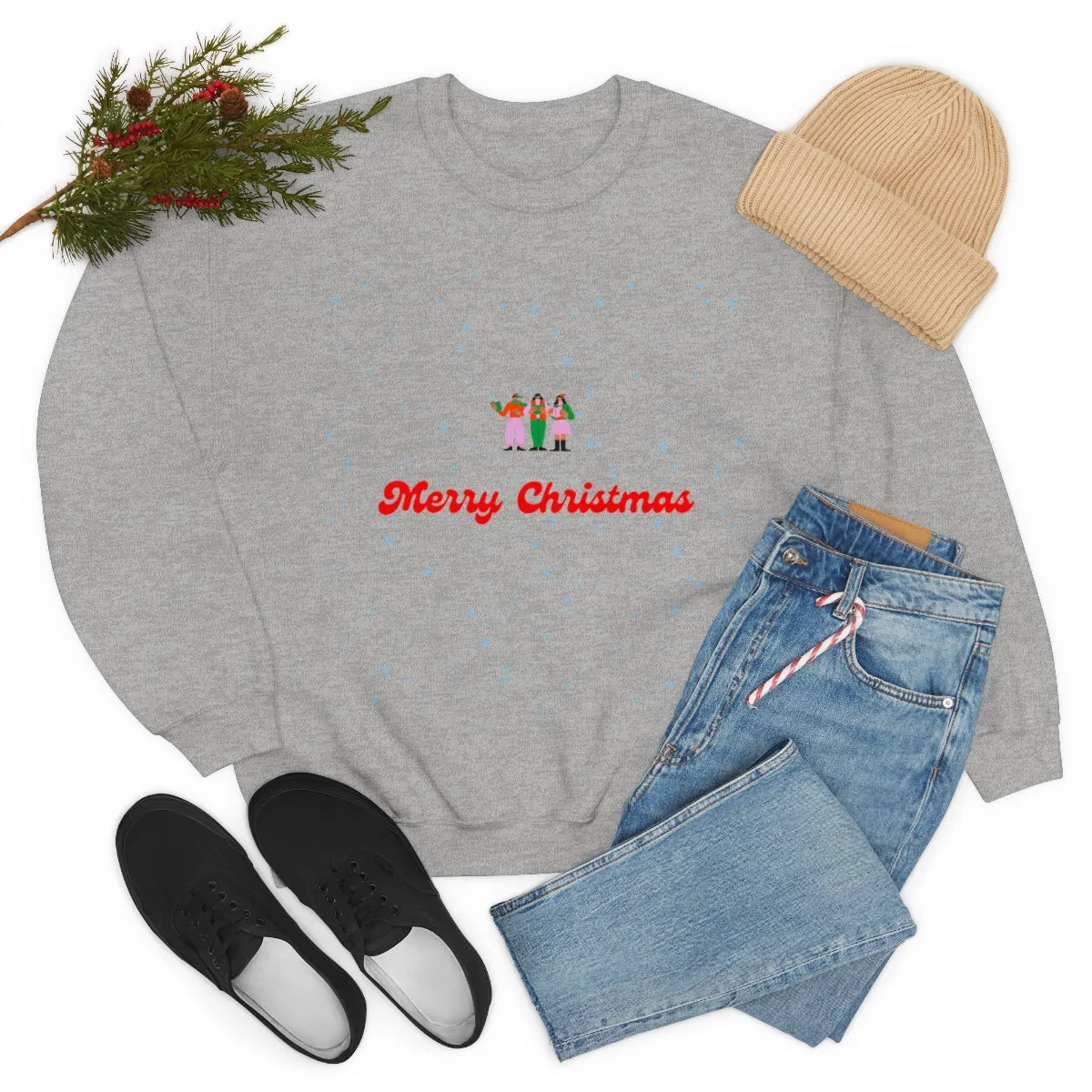 Pink Nutcracker Merry and Bright Minimalist Sweatshirt, Blue Nutcracker Sweatshirt, Trendy Christmas Sweatshirt, Pastel Xmas Crewneck