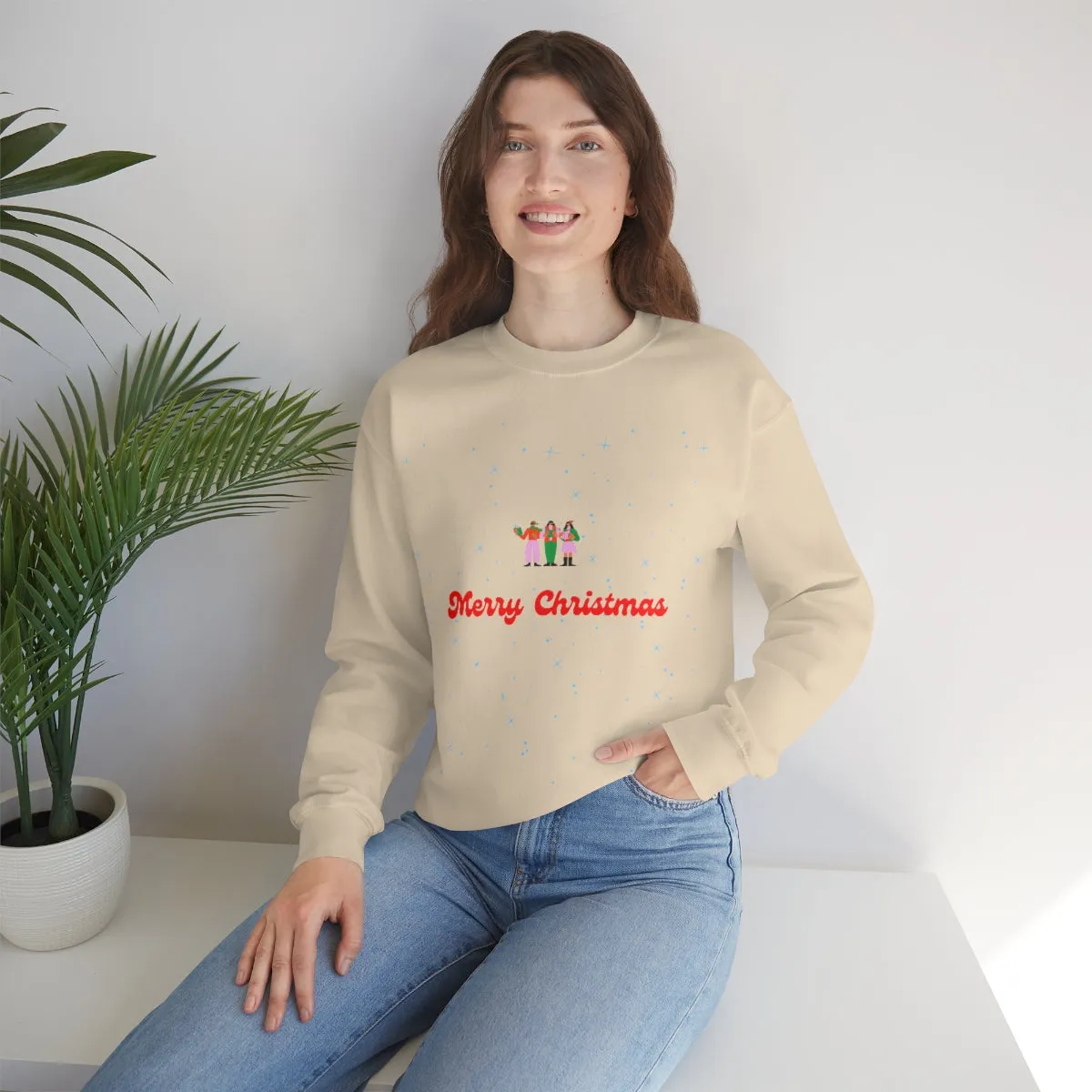 Pink Nutcracker Merry and Bright Minimalist Sweatshirt, Blue Nutcracker Sweatshirt, Trendy Christmas Sweatshirt, Pastel Xmas Crewneck
