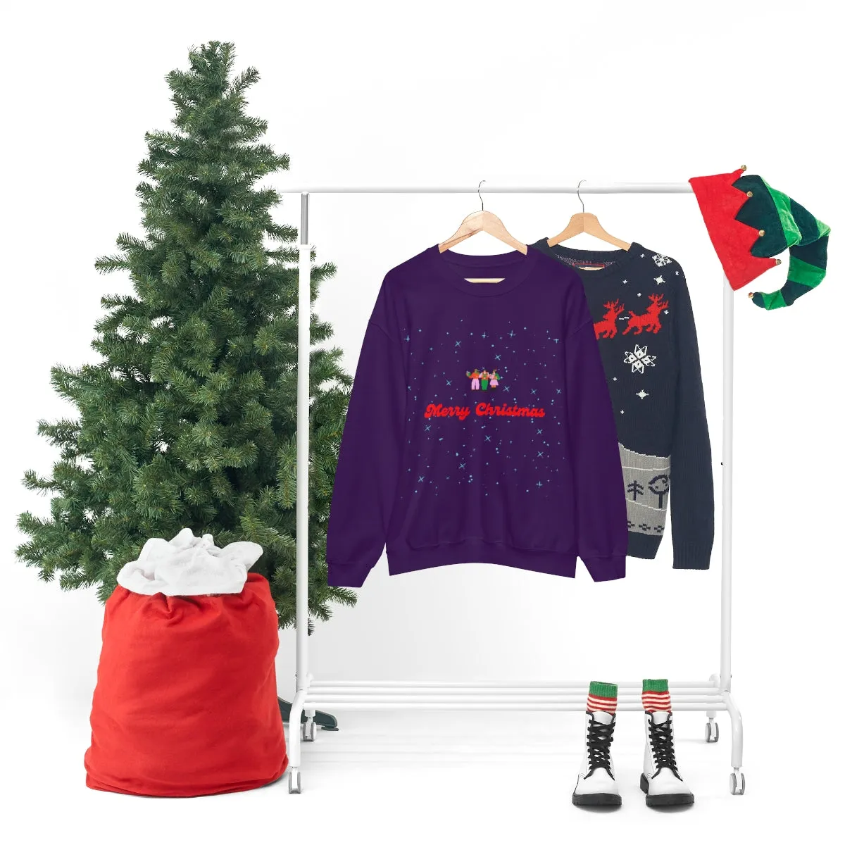 Pink Nutcracker Merry and Bright Minimalist Sweatshirt, Blue Nutcracker Sweatshirt, Trendy Christmas Sweatshirt, Pastel Xmas Crewneck
