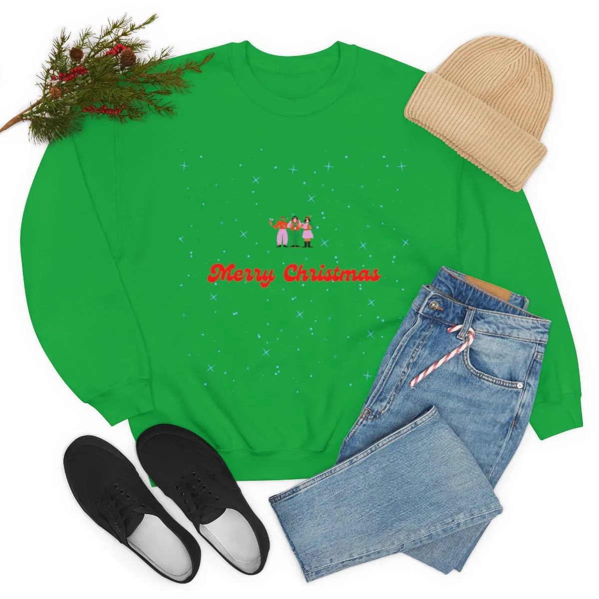 Pink Nutcracker Merry and Bright Minimalist Sweatshirt, Blue Nutcracker Sweatshirt, Trendy Christmas Sweatshirt, Pastel Xmas Crewneck