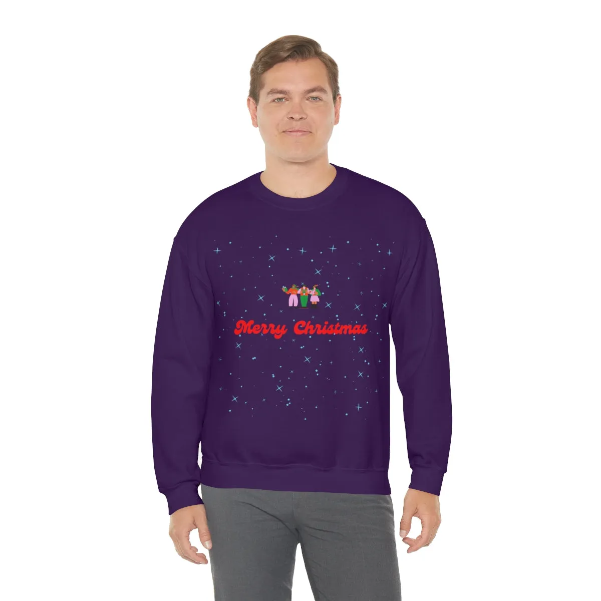 Pink Nutcracker Merry and Bright Minimalist Sweatshirt, Blue Nutcracker Sweatshirt, Trendy Christmas Sweatshirt, Pastel Xmas Crewneck