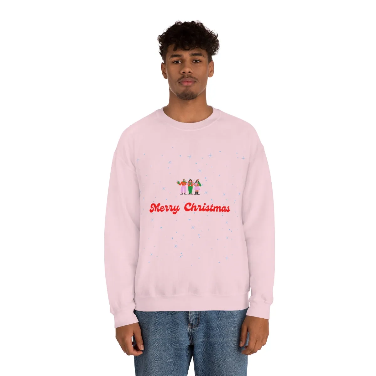 Pink Nutcracker Merry and Bright Minimalist Sweatshirt, Blue Nutcracker Sweatshirt, Trendy Christmas Sweatshirt, Pastel Xmas Crewneck