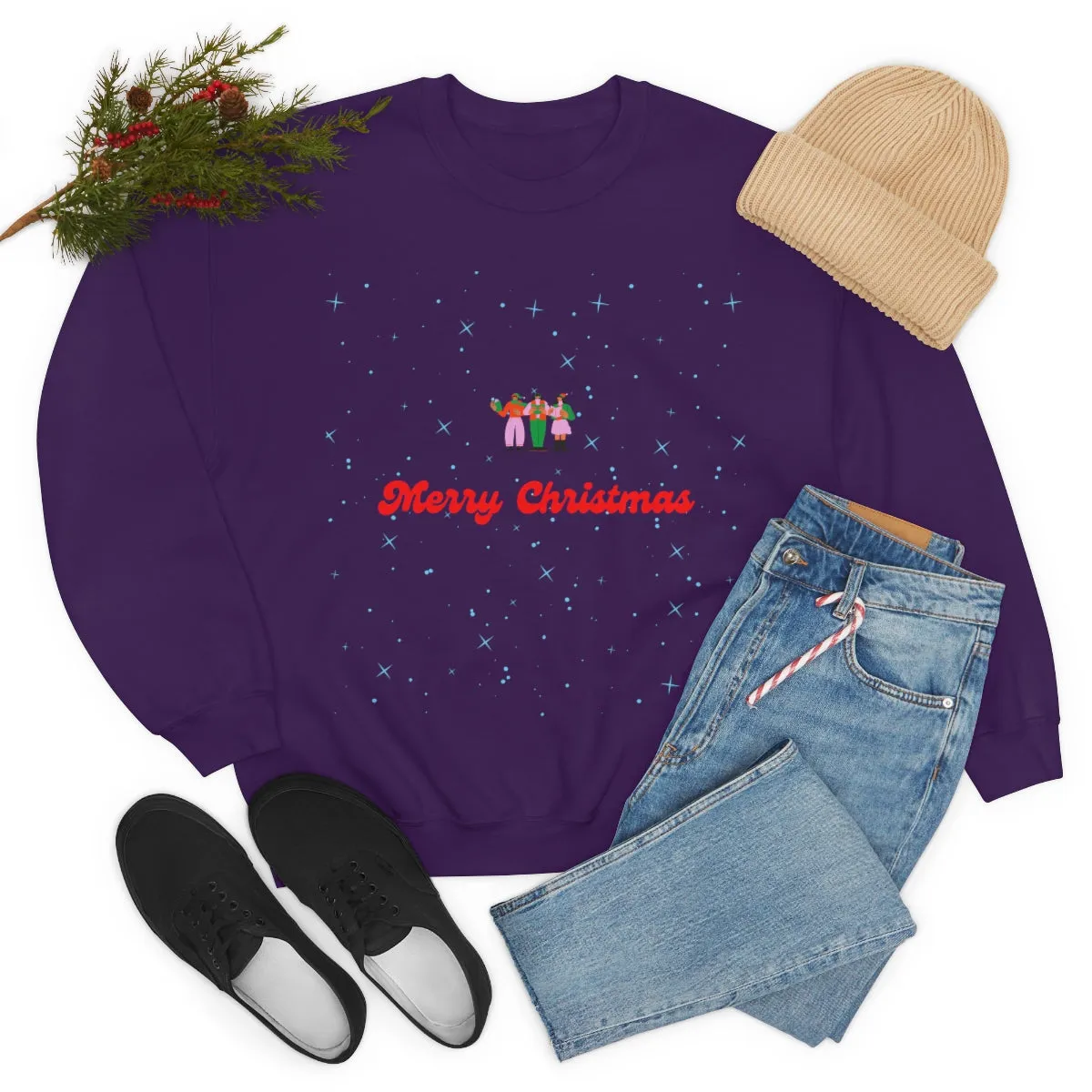 Pink Nutcracker Merry and Bright Minimalist Sweatshirt, Blue Nutcracker Sweatshirt, Trendy Christmas Sweatshirt, Pastel Xmas Crewneck