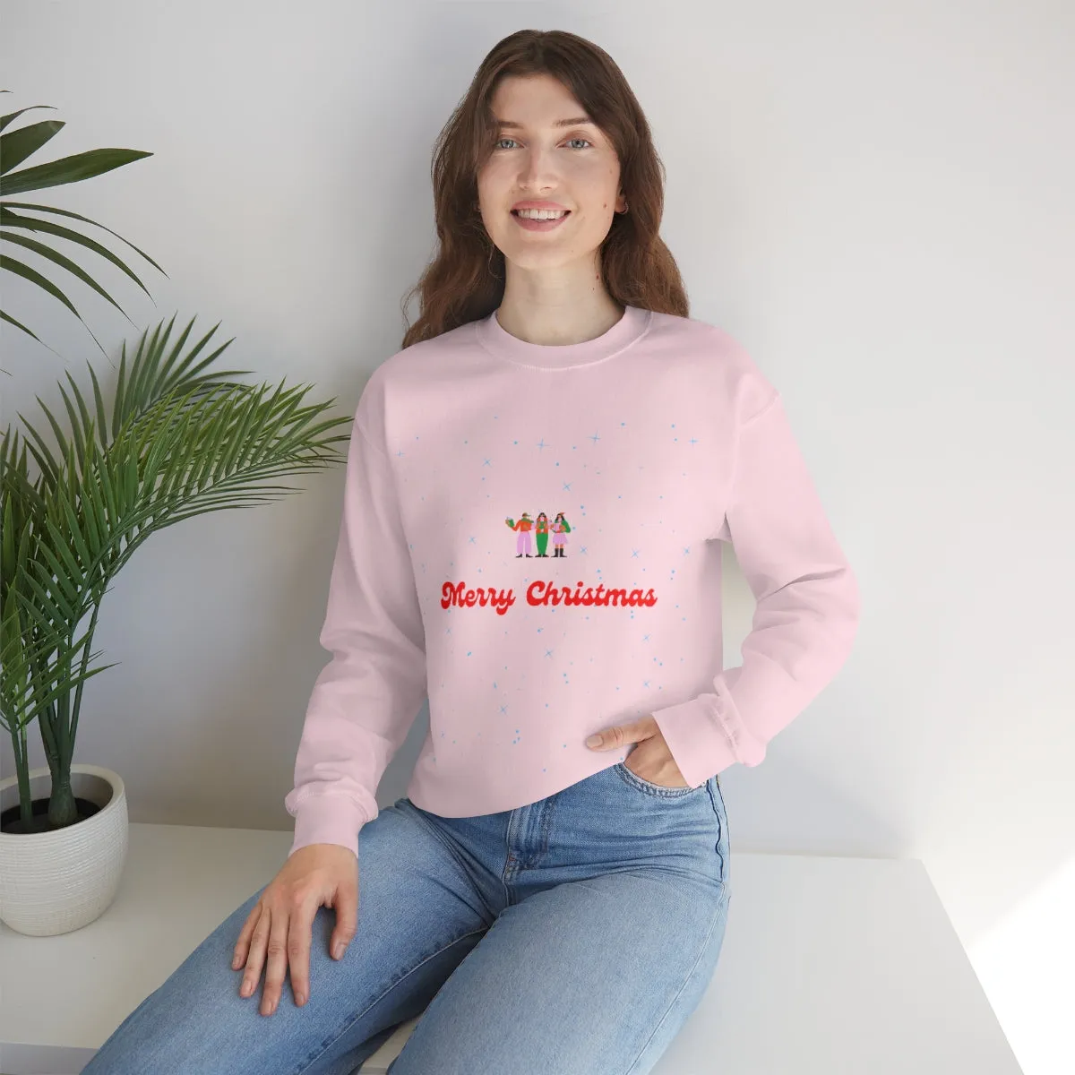 Pink Nutcracker Merry and Bright Minimalist Sweatshirt, Blue Nutcracker Sweatshirt, Trendy Christmas Sweatshirt, Pastel Xmas Crewneck