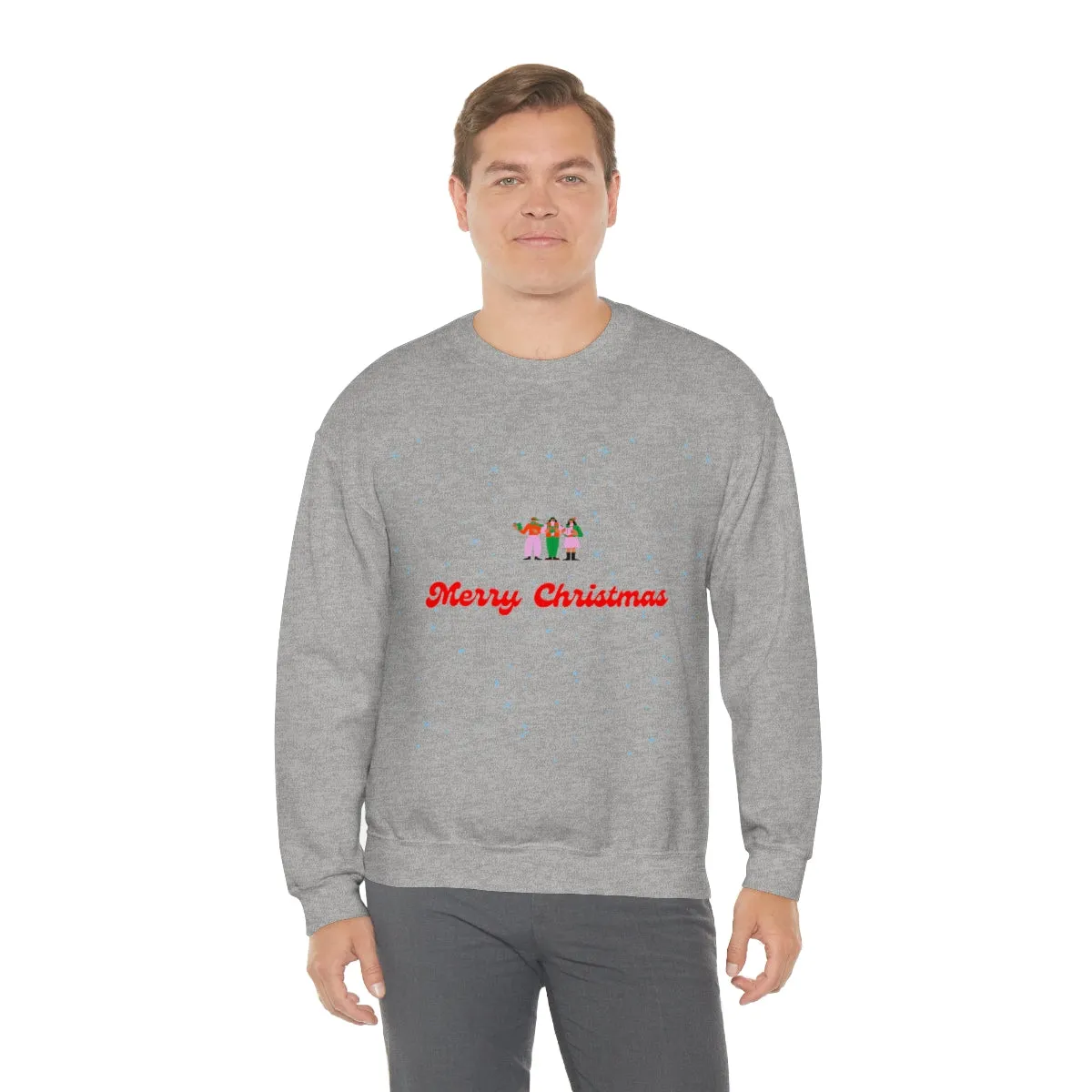 Pink Nutcracker Merry and Bright Minimalist Sweatshirt, Blue Nutcracker Sweatshirt, Trendy Christmas Sweatshirt, Pastel Xmas Crewneck