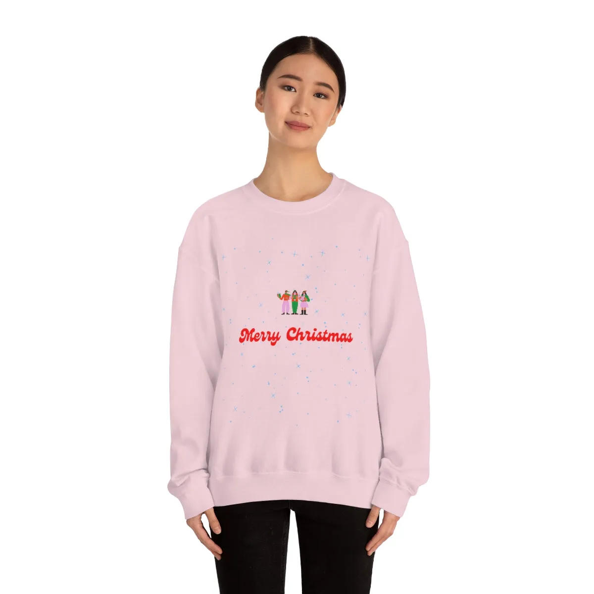 Pink Nutcracker Merry and Bright Minimalist Sweatshirt, Blue Nutcracker Sweatshirt, Trendy Christmas Sweatshirt, Pastel Xmas Crewneck