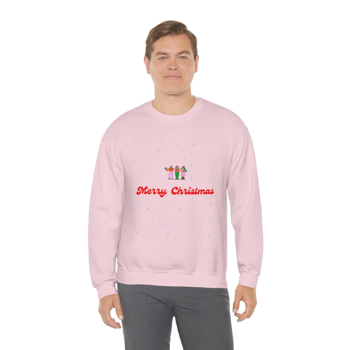 Pink Nutcracker Merry and Bright Minimalist Sweatshirt, Blue Nutcracker Sweatshirt, Trendy Christmas Sweatshirt, Pastel Xmas Crewneck