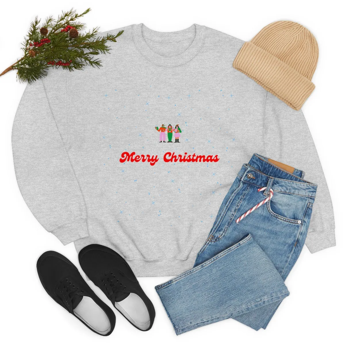 Pink Nutcracker Merry and Bright Minimalist Sweatshirt, Blue Nutcracker Sweatshirt, Trendy Christmas Sweatshirt, Pastel Xmas Crewneck